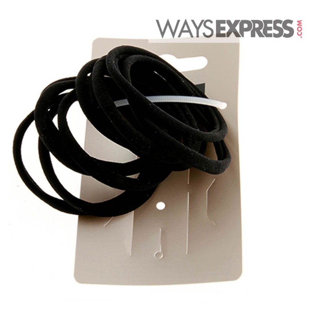 Trisa Hair Accessories Thin Elastic Rubber Band 10pcs Black